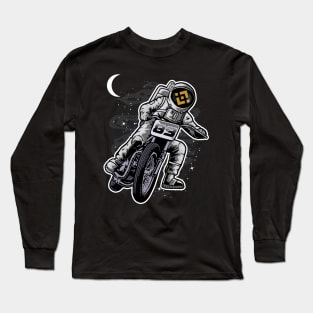 Astronaut Motorbike Binance BNB Coin To The Moon Crypto Token Cryptocurrency Wallet Birthday Gift For Men Women Kids Long Sleeve T-Shirt